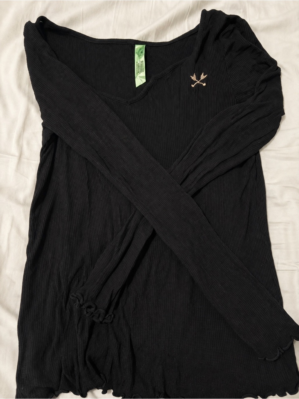 Honeydew Intimates Long sleeve Shorts sleep Set Black Sz S New